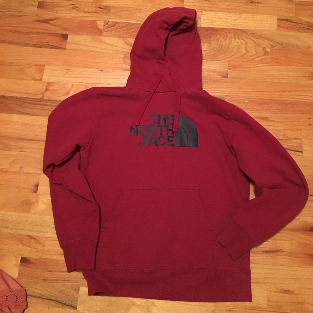 Dark Red North Face Hoodie