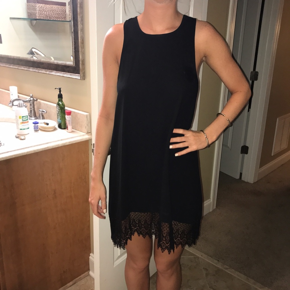 Black Lace High Low Dress