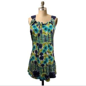 Anthropologie Deletta Floral Plaid Tank Top Anthropologie Deletta Floral Plaid Tank Top
