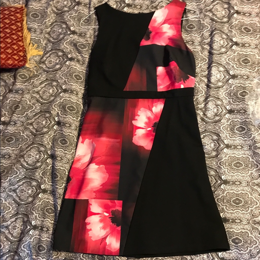 NWOT black floral dress