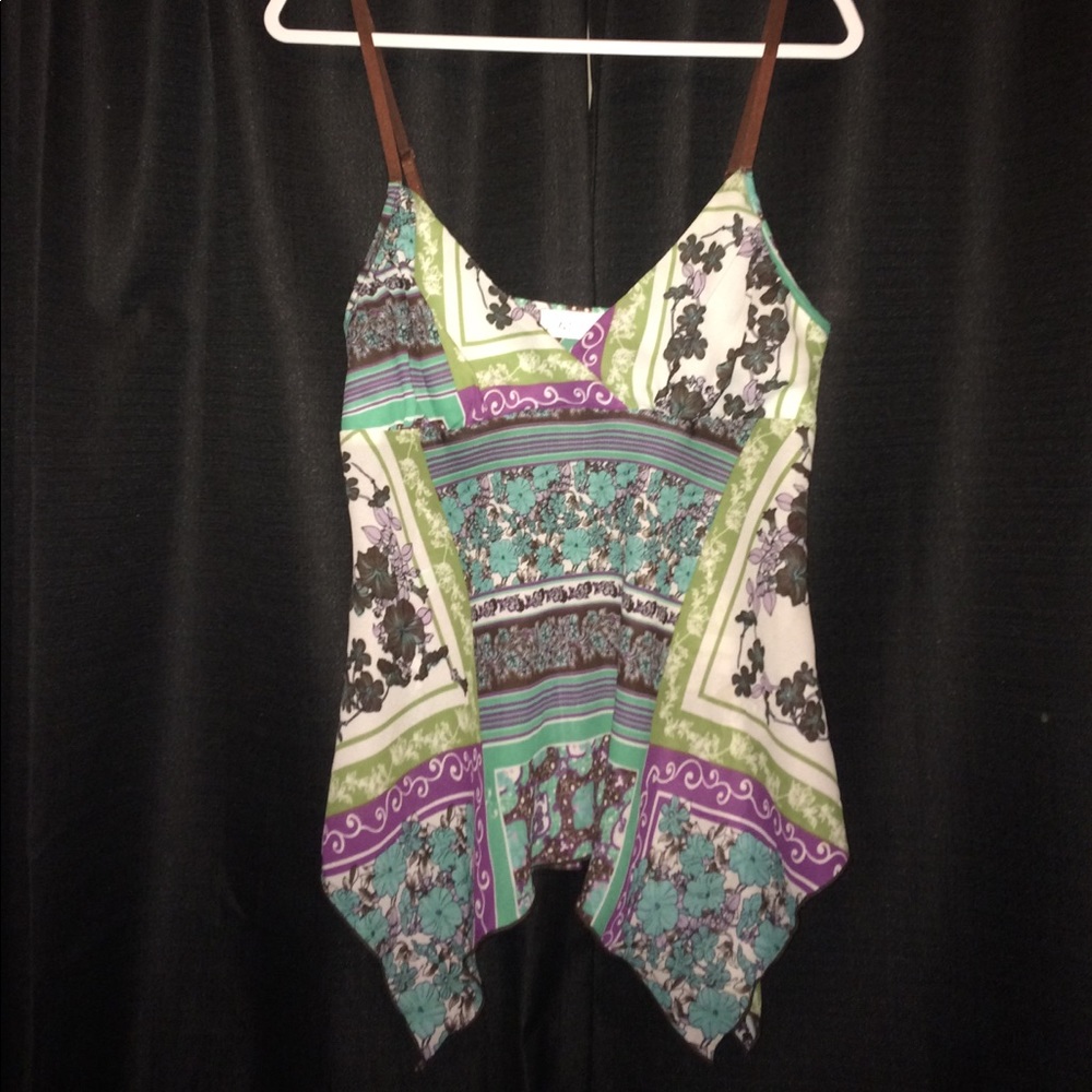 Tank top blouse, sheer. Colorful and comfortable.