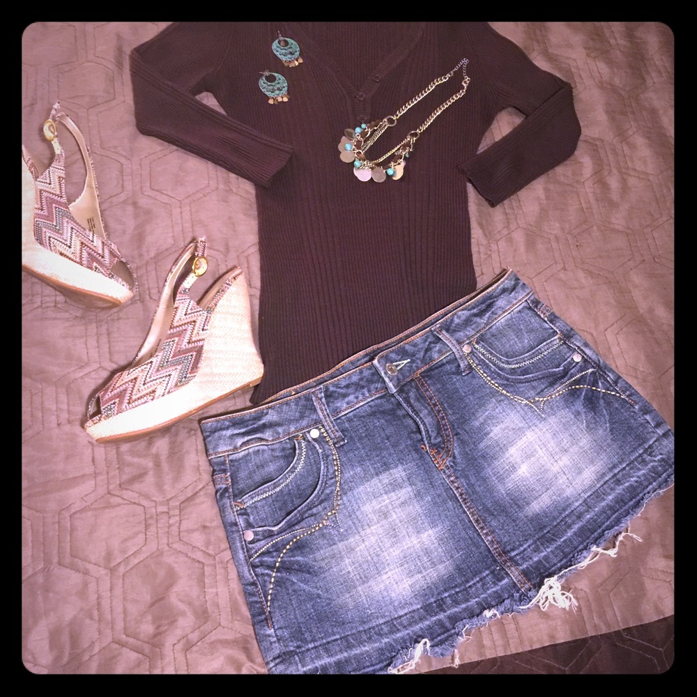 Younique Jeans, Blue Jean Mini Skirt -Size 7