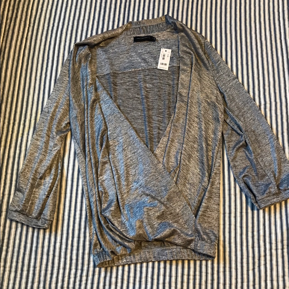 Heather Gray Plunge Blouse The Limited