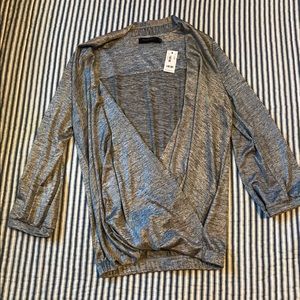 Heather Gray Plunge Blouse The Limited