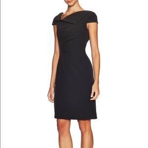 NWT Tahari ASL Asymmetrical Neck Sheath Dress