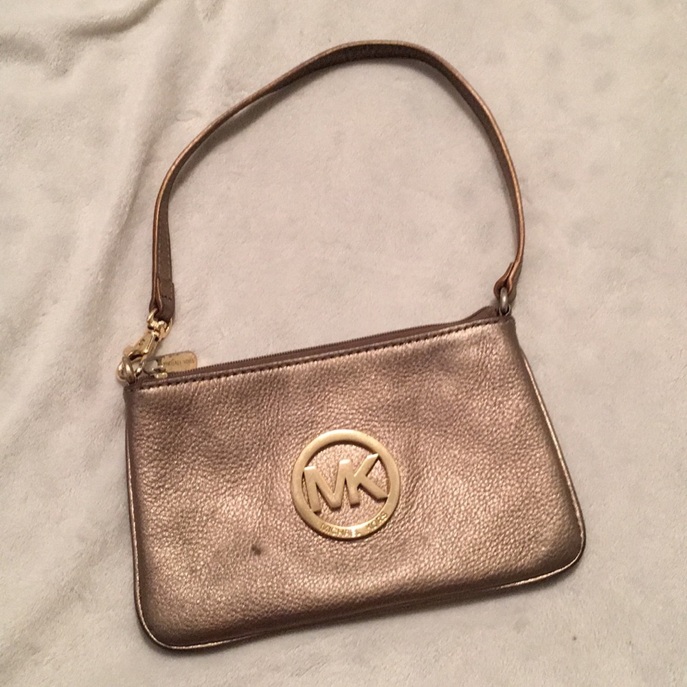 Michael Kors Gold Metallic Wristlet