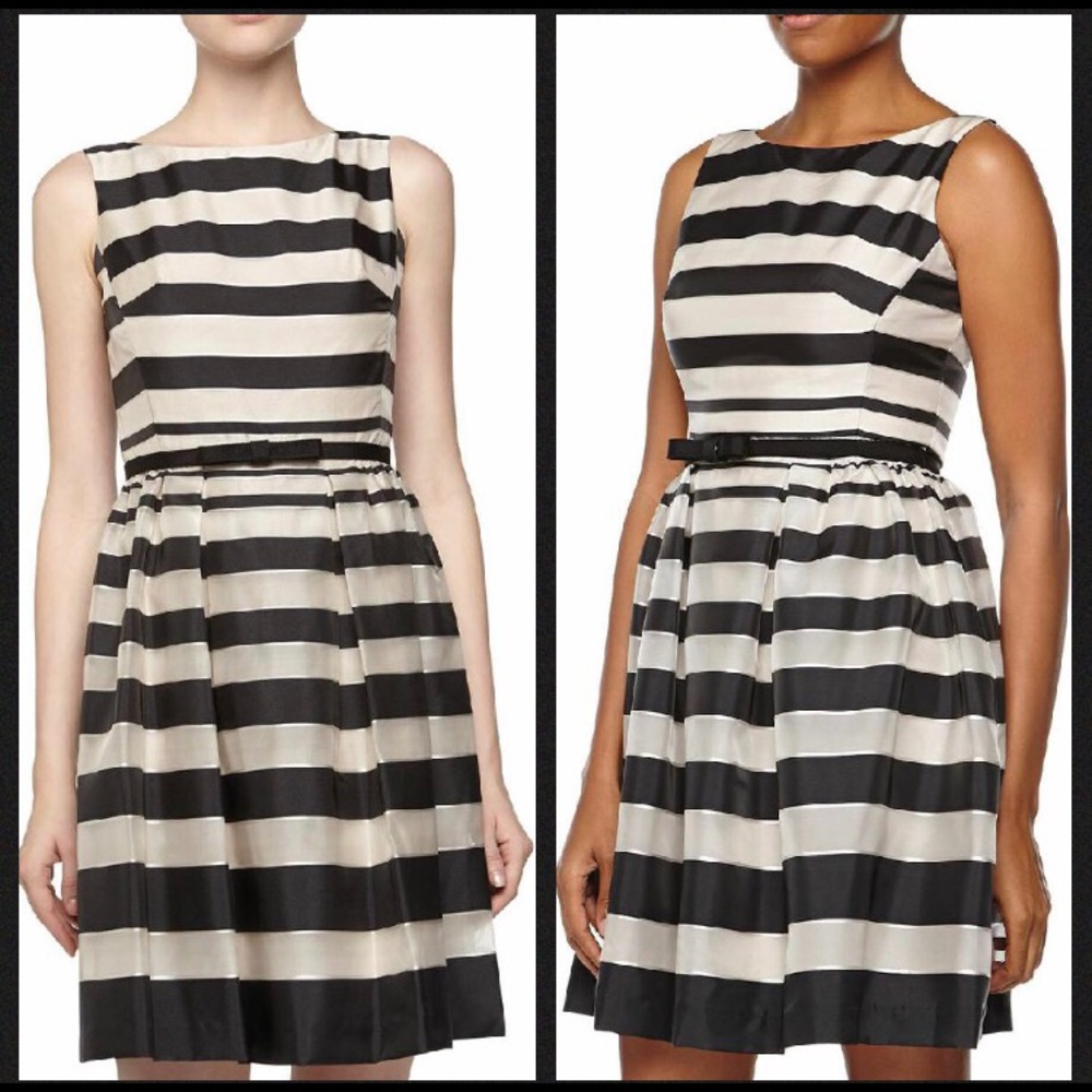 🖤Striped Taffeta Fit and Flare Dress 🖤 NWOT