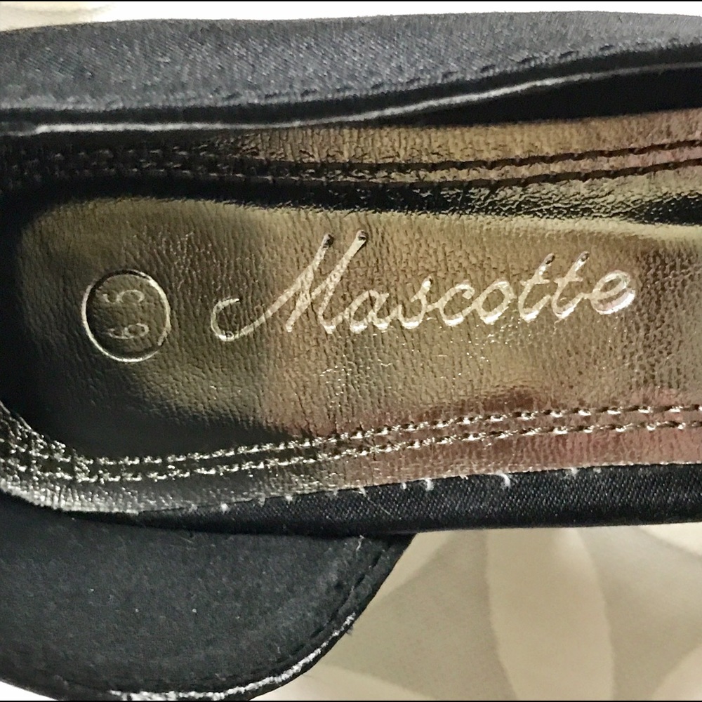 (6.5) Mascotte Black Fancy Heels WORN TWICE - Picture 5 of 6