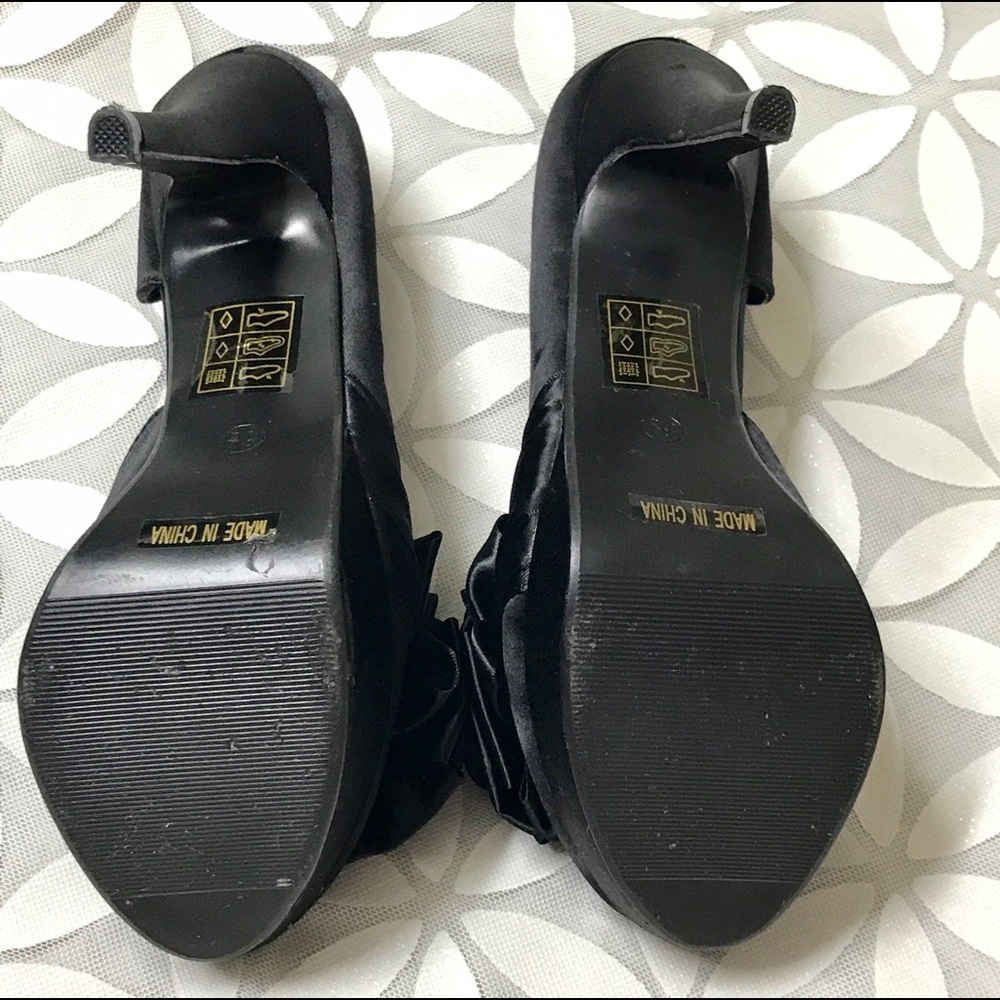 (6.5) Mascotte Black Fancy Heels WORN TWICE - Picture 6 of 6