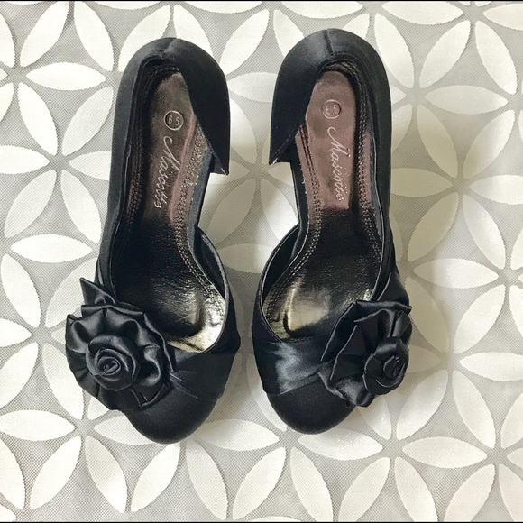 (6.5) Mascotte Black Fancy Heels WORN TWICE - Picture 3 of 6