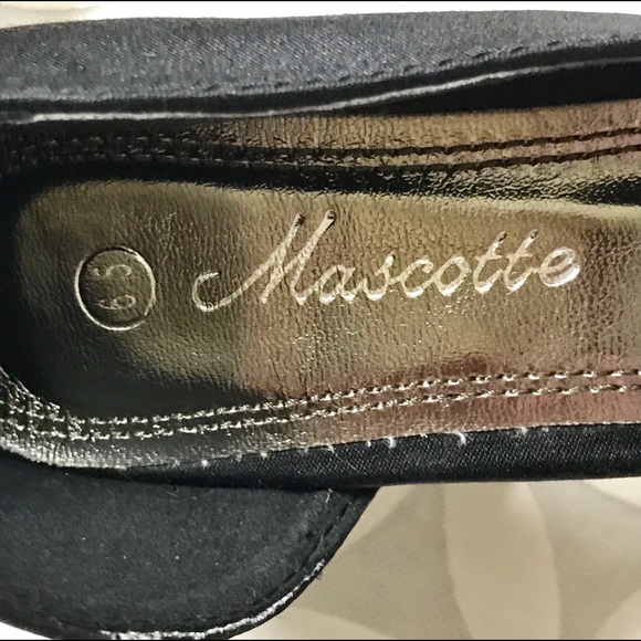 (6.5) Mascotte Black Fancy Heels WORN TWICE - Picture 5 of 6