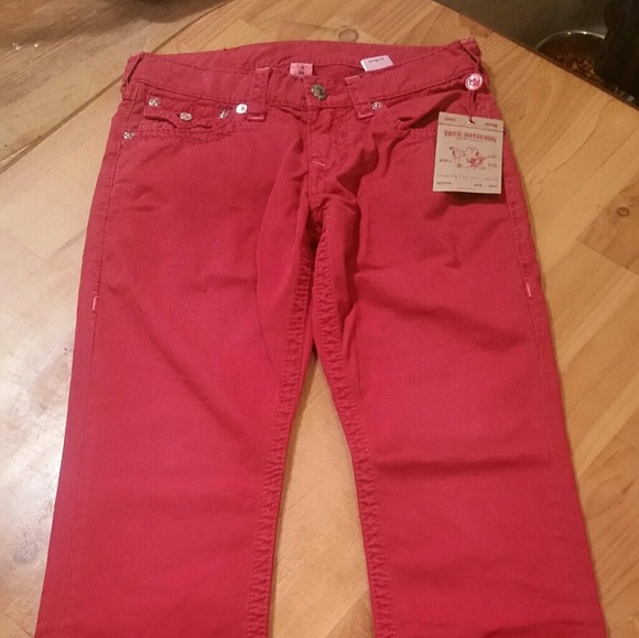 True Religion mens scarlet red jeans size 30 - Picture 2 of 5