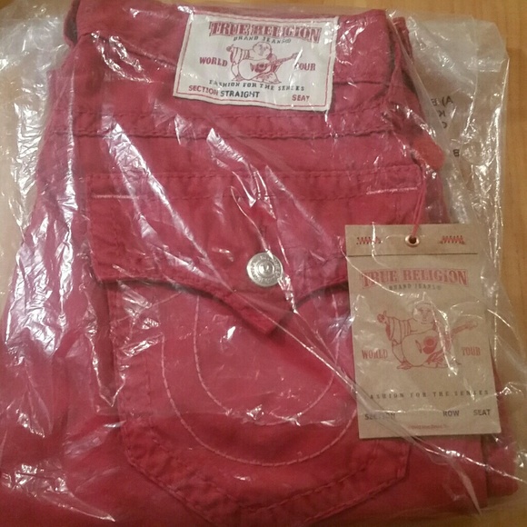 True Religion mens scarlet red jeans size 30 - Picture 4 of 5