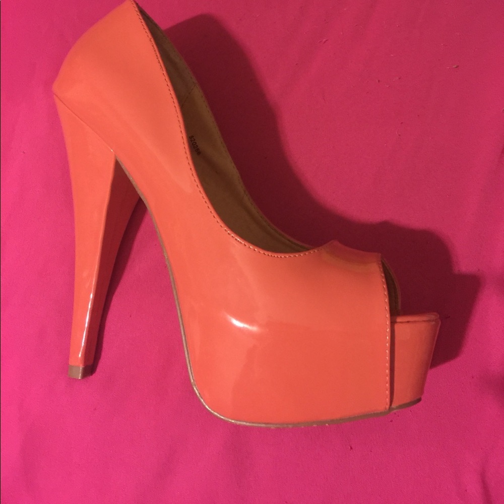 Charlotte Russe coral peep toes