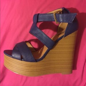 Charlotte Russe blue wedges size 8