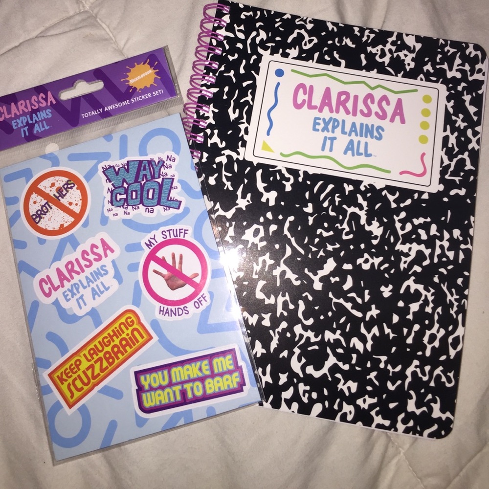 Clarissa Explains it all note book with stickers
