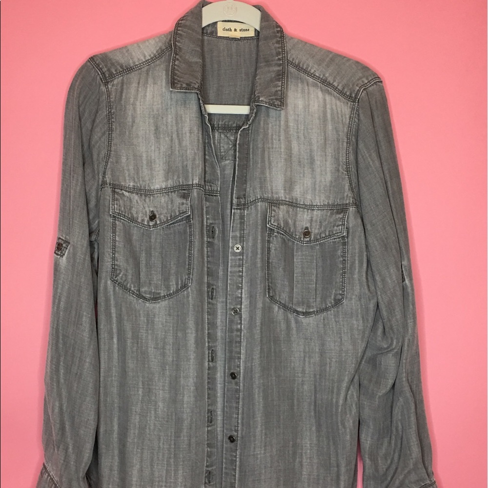 Brand New Anthropologie Gray Top