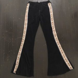 corduroy embroidered free people bell bottoms