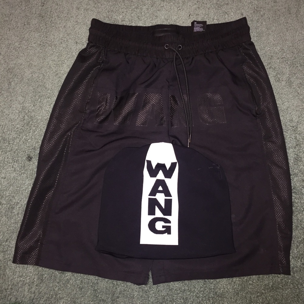 Alexander Wang shorts and beanie