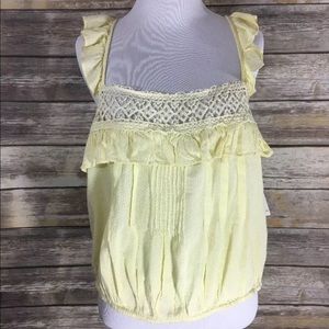 Free people prairie ruffle crochet tank crop top