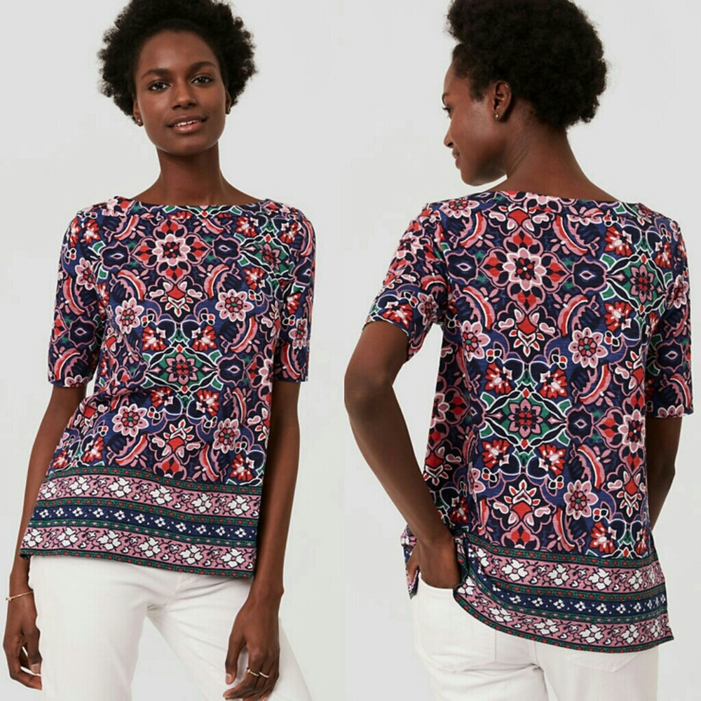 LOFT Mosaic "Stained Glass" Boatneck Tee