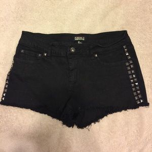 VINTAGE Forever 21 dark gray studded black denim shorts