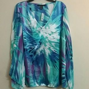 Ashley Stewart,  Tie Dye blouse ,NWT