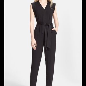NWT sz 8 Kate Spade Black Satin Jumpsuit $428