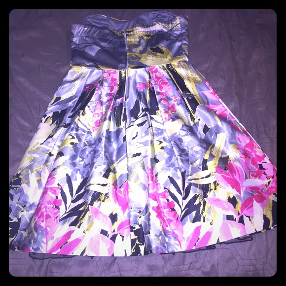 Speechless Floral Satin Tube Dress - Size 3 - Picture 2 of 4