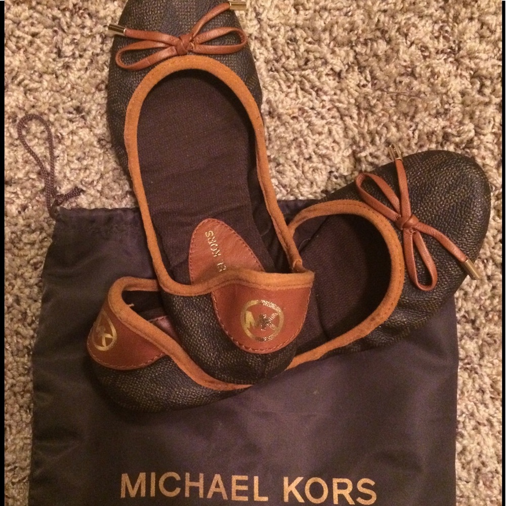 brown Michael Kors flats