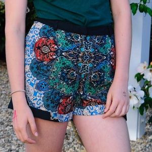 Patterned, Flowy Shorts TOPSHOP
