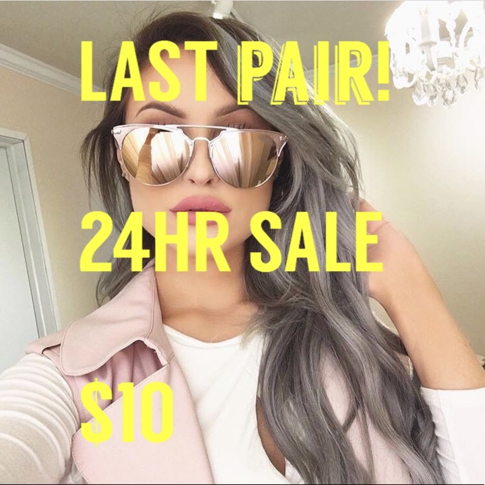 Aviator Mirrored Sunglasses-Rose