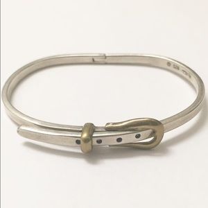 Vintage Sterling Belt Buckle Adjustable Bracelet