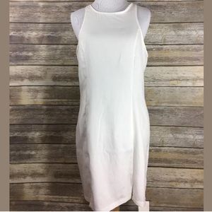 NWT Tobi White Racerback, Exposed Zipper Dress