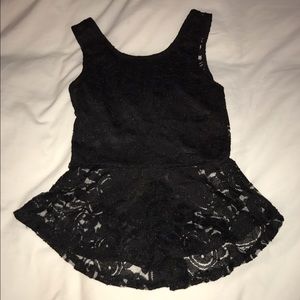 Black lace peplum tank