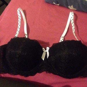 Black bra with dotted straps