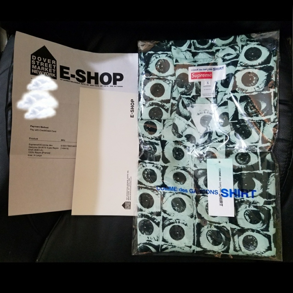 Rare!! Supreme x Garcons Eyes Rayon Shirts XL