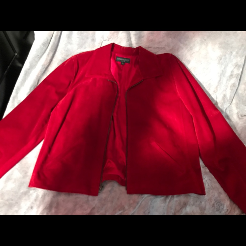 Bushwacker red leather jacket