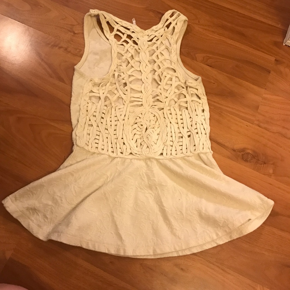 Free people crochet back spring summer tank top