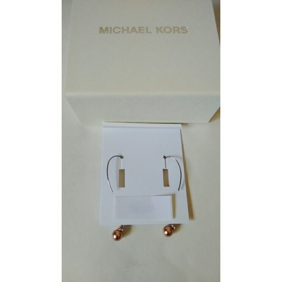 MICHAEL KORS Rose Goldtone Drop Earrings with Box - Picture 6 of 6