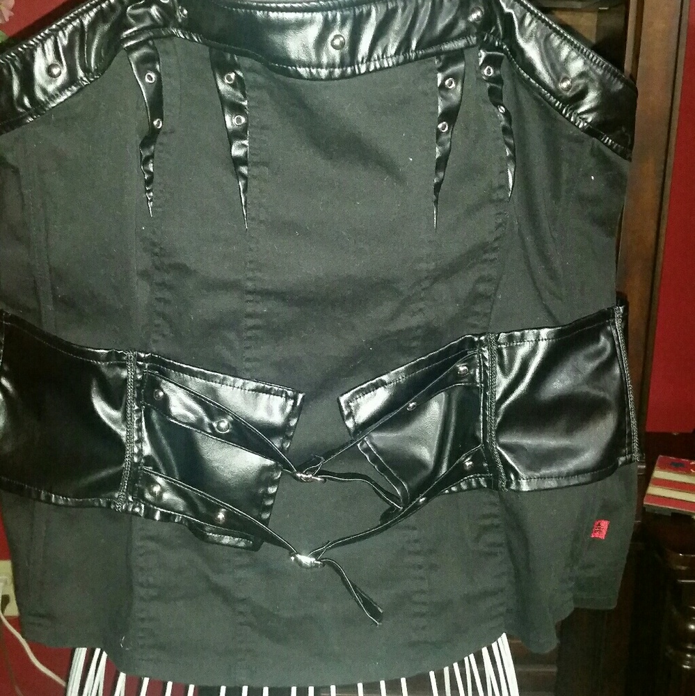 Sexy black Torrid Tripp Punk style bustier top 3x