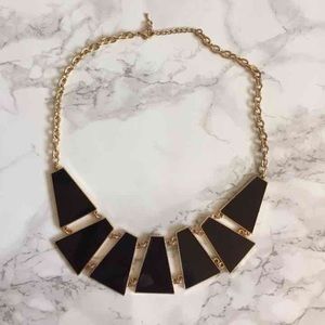 black geometric necklace