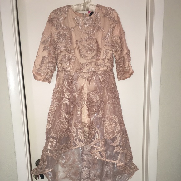 Beautiful Elegant Lace Nude High/Low Gown Dress!!! - Picture 4 of 5