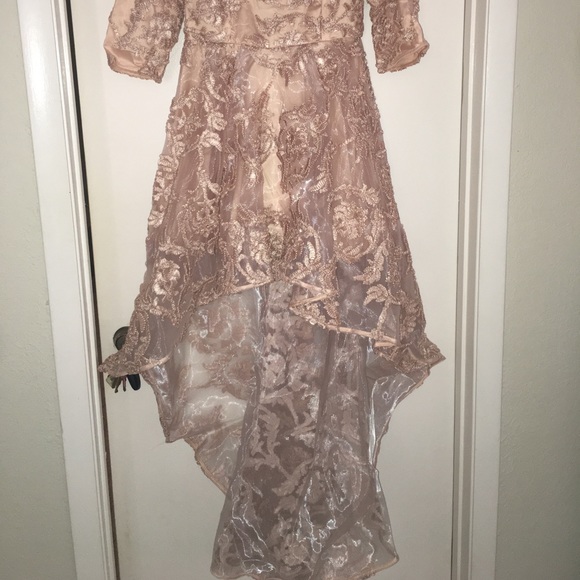 Beautiful Elegant Lace Nude High/Low Gown Dress!!! - Picture 5 of 5