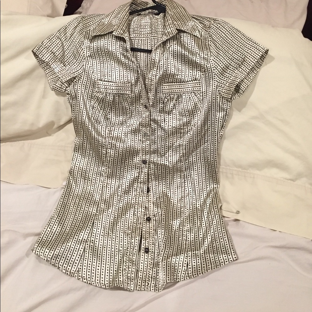 Zara short sleeve metallic shirt