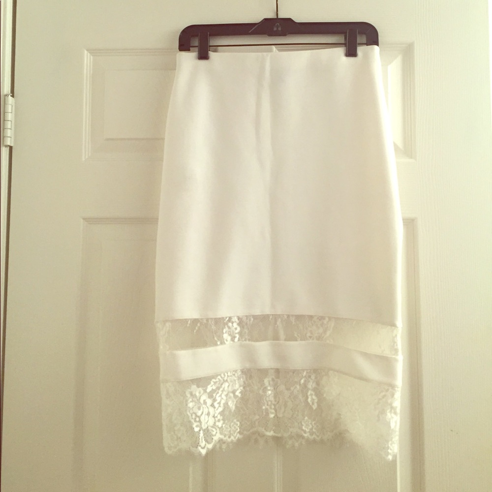 Top Shop white lace skirt