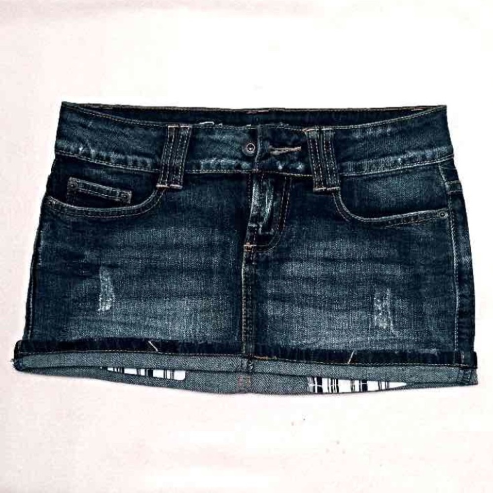 New Blue Asphalt Mini Skirt