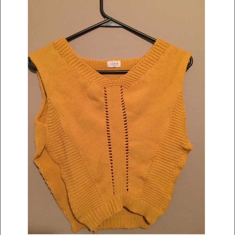 Orange Knit Side Cutout V Neck Sweater Shirt