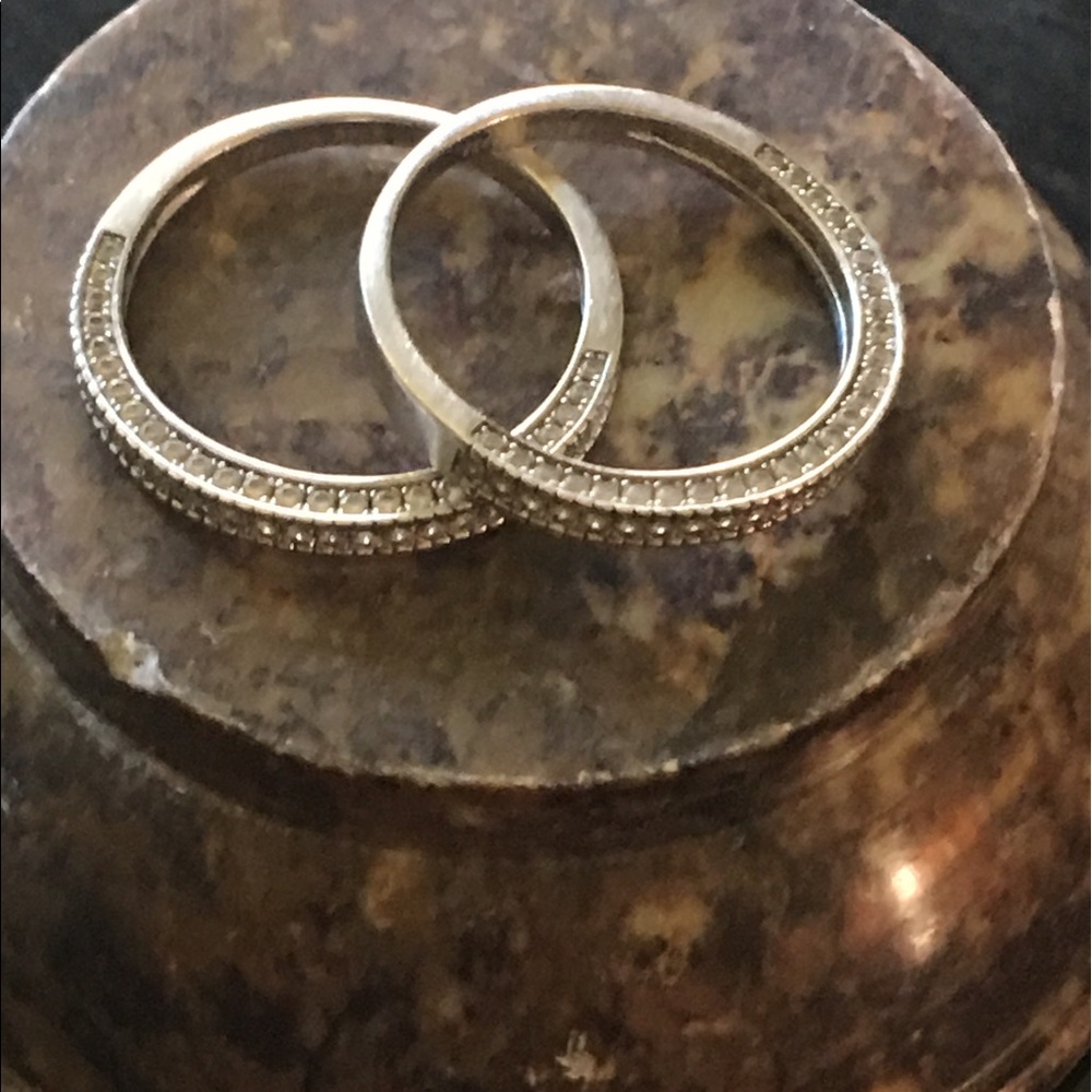 Matching diamond bands. Stamped 9.25