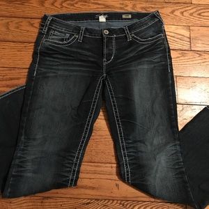 Silver Brand, Aiko Bootcut dark jeans with fading